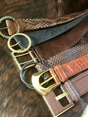 Lot of 6 Leather & Manmade Fashion Belts🦋